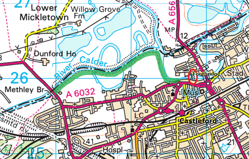 Castleford Whitwood Mere map